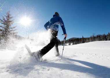 Snowshoeing and walking