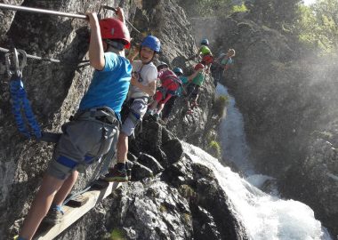 Via ferrata of Saint Cristophe en Oisans with Christelle Morin