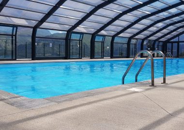Panoramic covered swimming pool