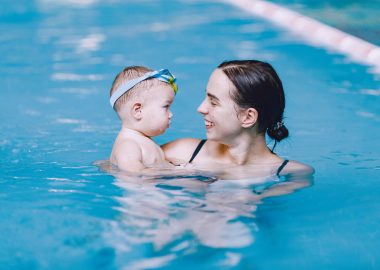 Baby swimming lesson