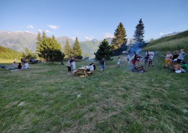 Wood fire barbecue evening
