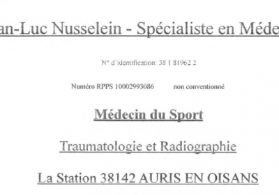 Docteur JL Nusselein (General medicine / Sports medicine / Traumatology / Radiology)
