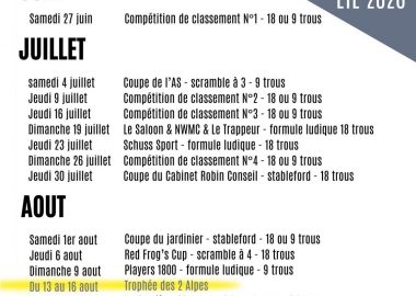 Planning des Manifestations