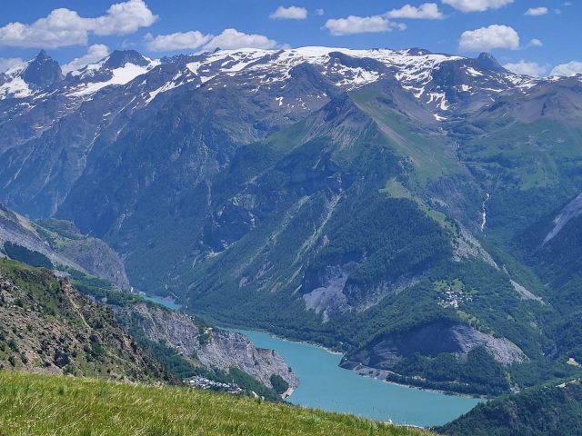 Lake Chambon and the Écrins Massif