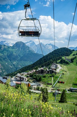 The Auris-en-Oisans resort as seen from the Col de Maronne