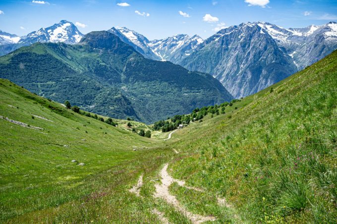 View of the Ectins from below the Cluy Pass